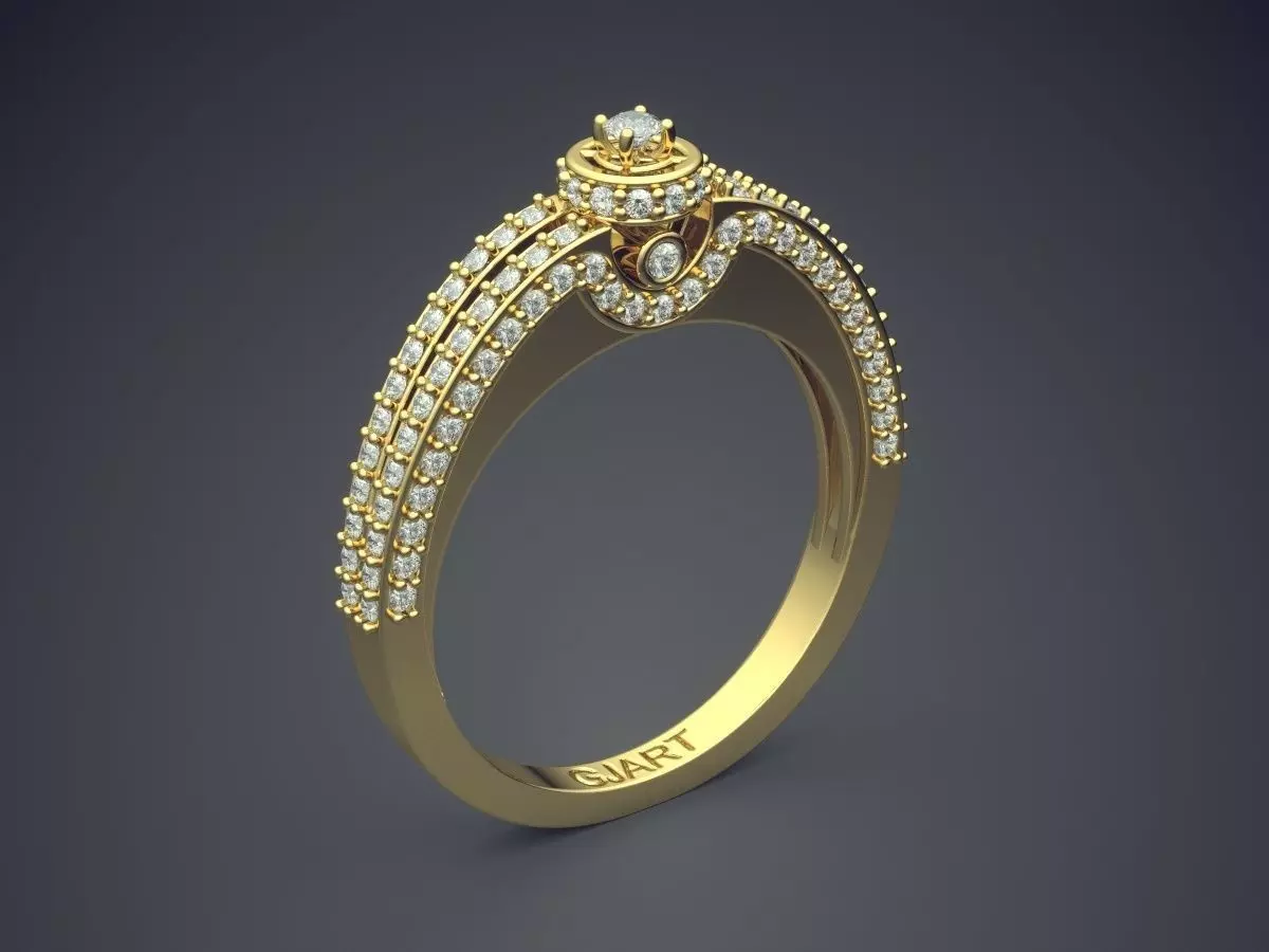Ring With Tiny Diamonds Gjart A-16 3D print model_0