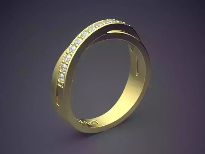 Ring With Diamonds Gjart A-144 3D print model