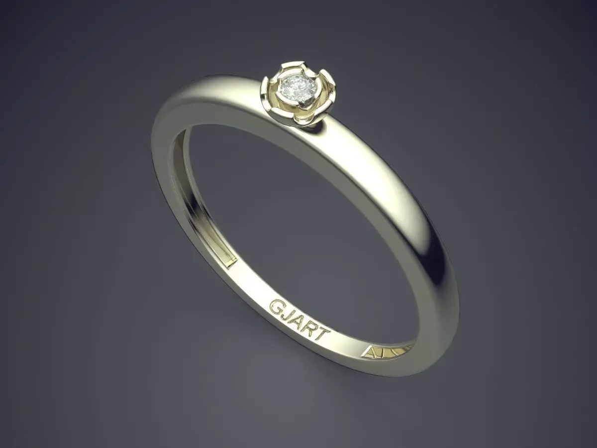 Ring With Tiny Diamond Gjart A-141 3D print model_1