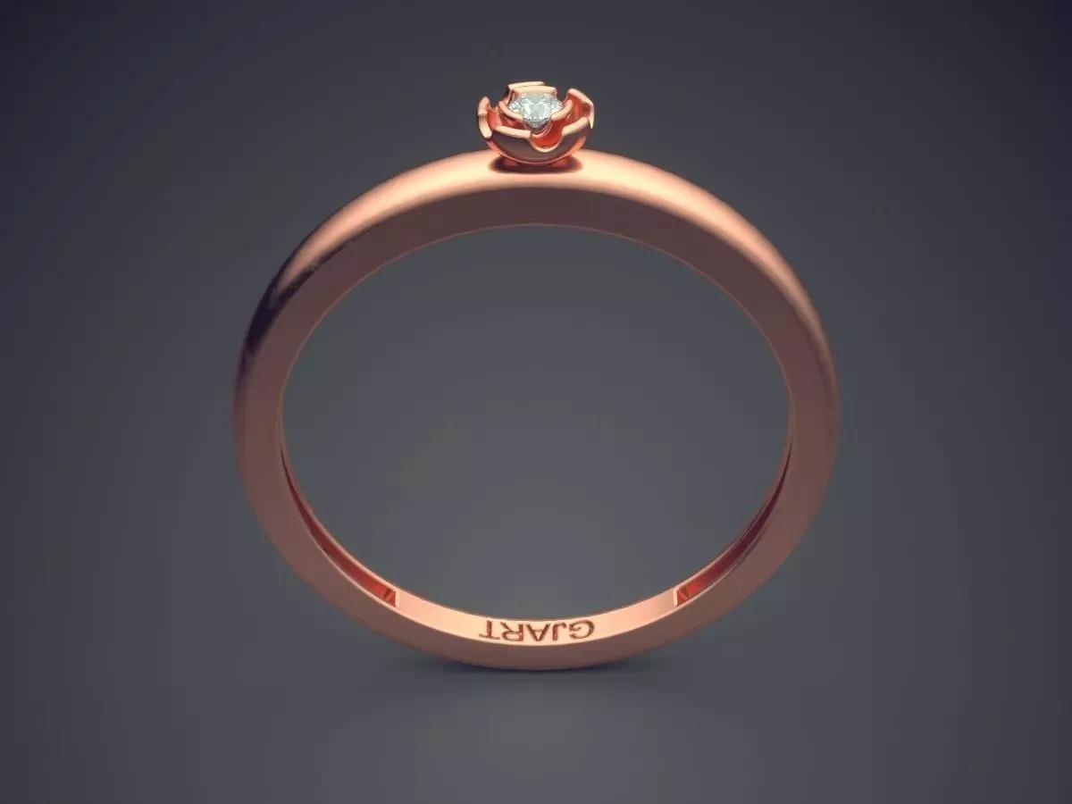 Ring With Tiny Diamond Gjart A-141 3D print model_2