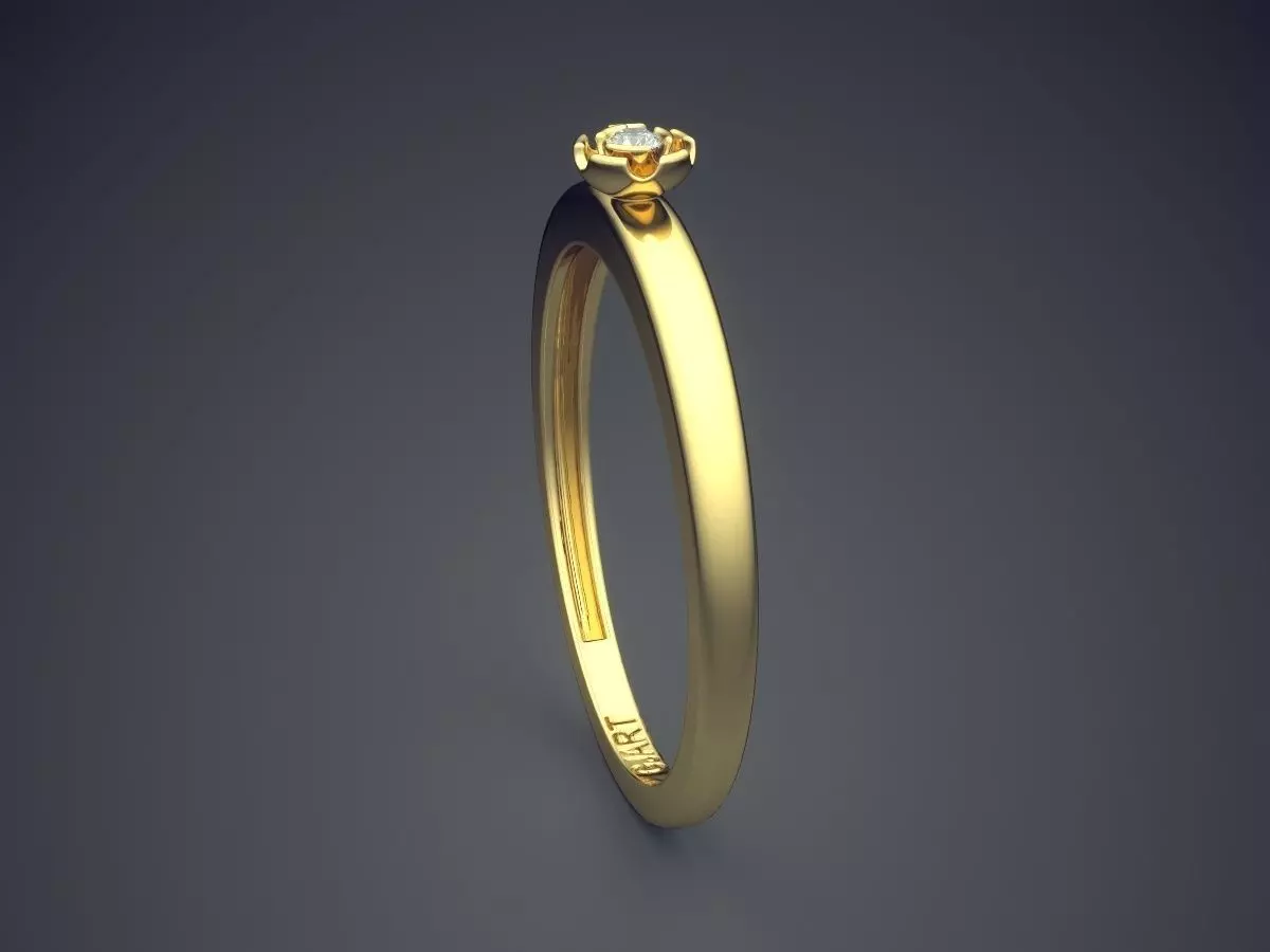 Ring With Tiny Diamond Gjart A-141 3D print model_3