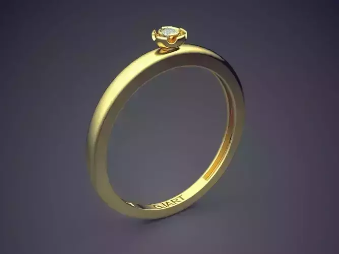 Ring With Tiny Diamond Gjart A-141 3D print model