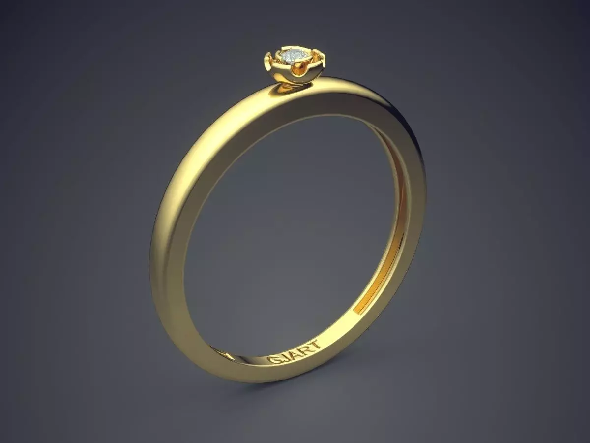 Ring With Tiny Diamond Gjart A-141 3D print model_0
