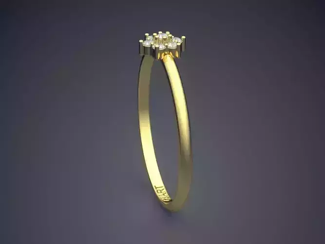 Thin Engagement Ring With Diamonds Gjart A-131
