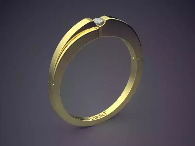 Ring With Tiny Diamond A-129 3D print model