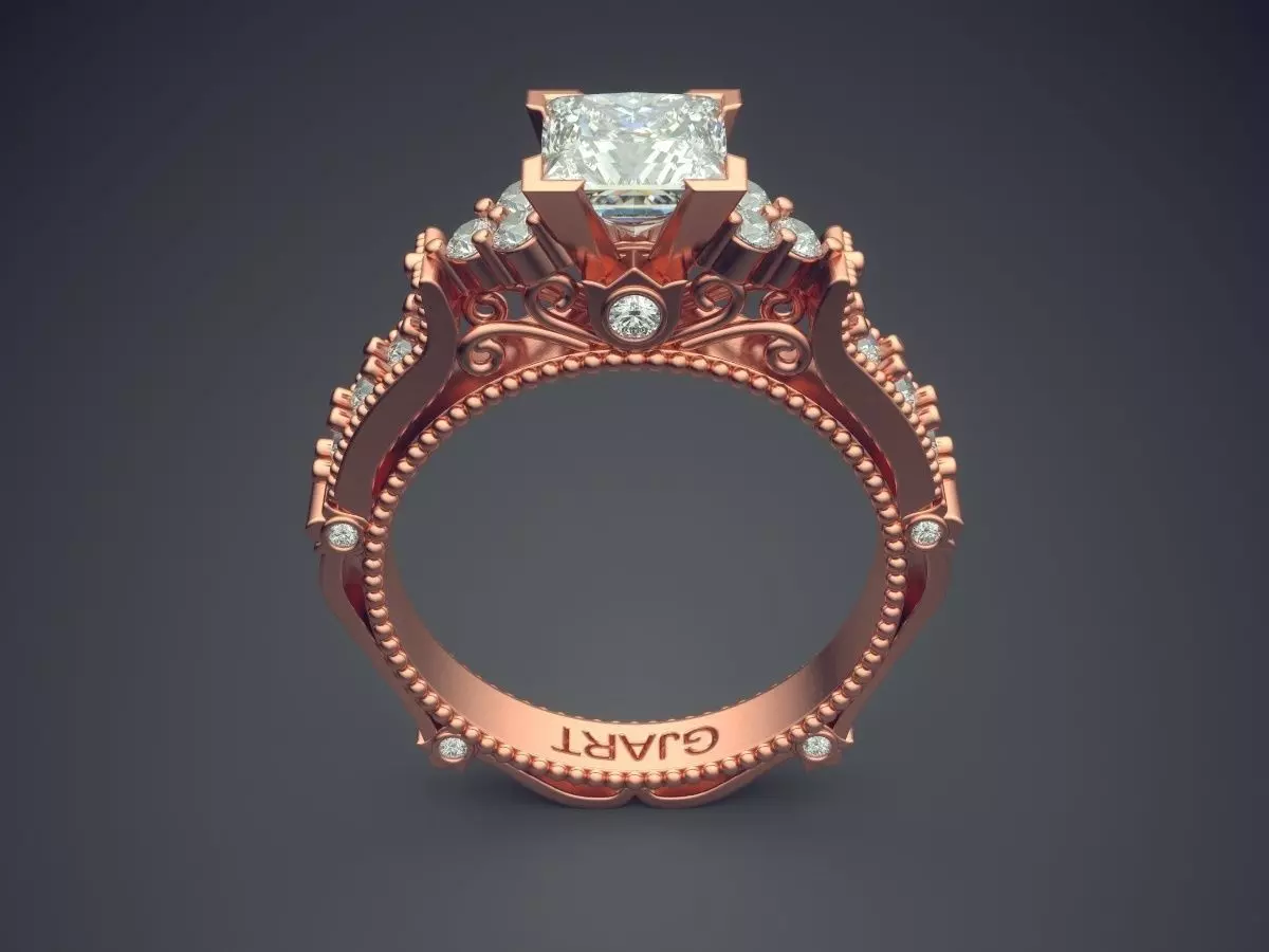 Luxurious Ring With Diamonds A-13 3D print model_2