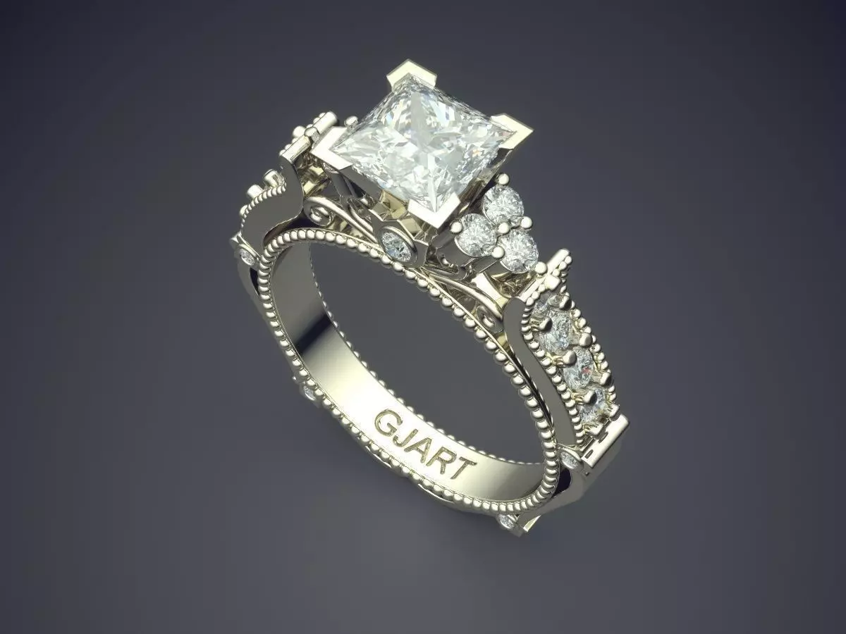 Luxurious Ring With Diamonds A-13 3D print model_1