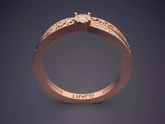 Detailed Ring With Diamonds A-122