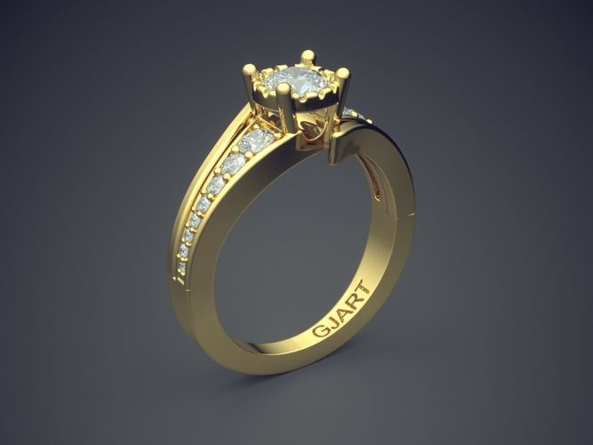 Ring With Diamonds A-119 3D print model