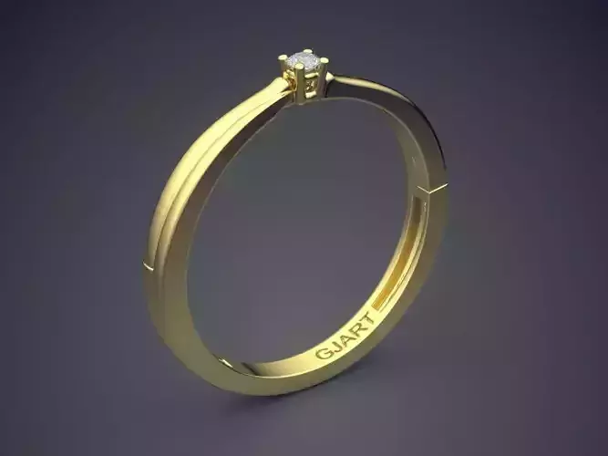 Ring With Tiny Diamond A-115 3D print model