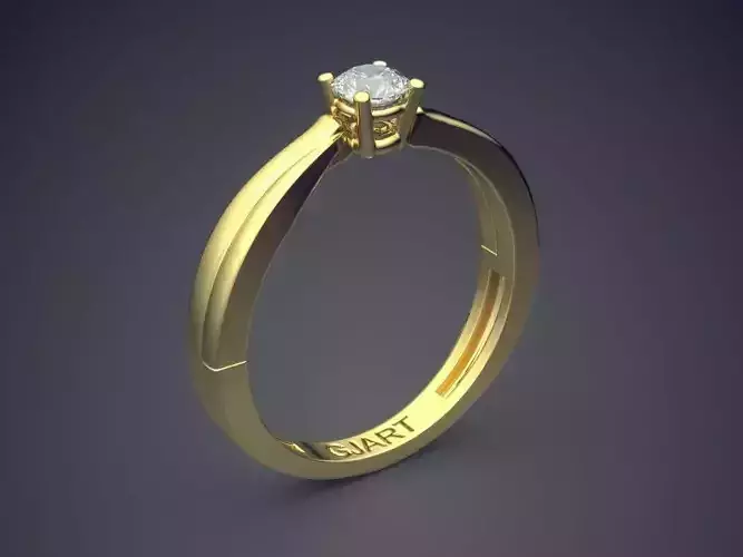Ring With Diamond Gjart A-114 3D print model