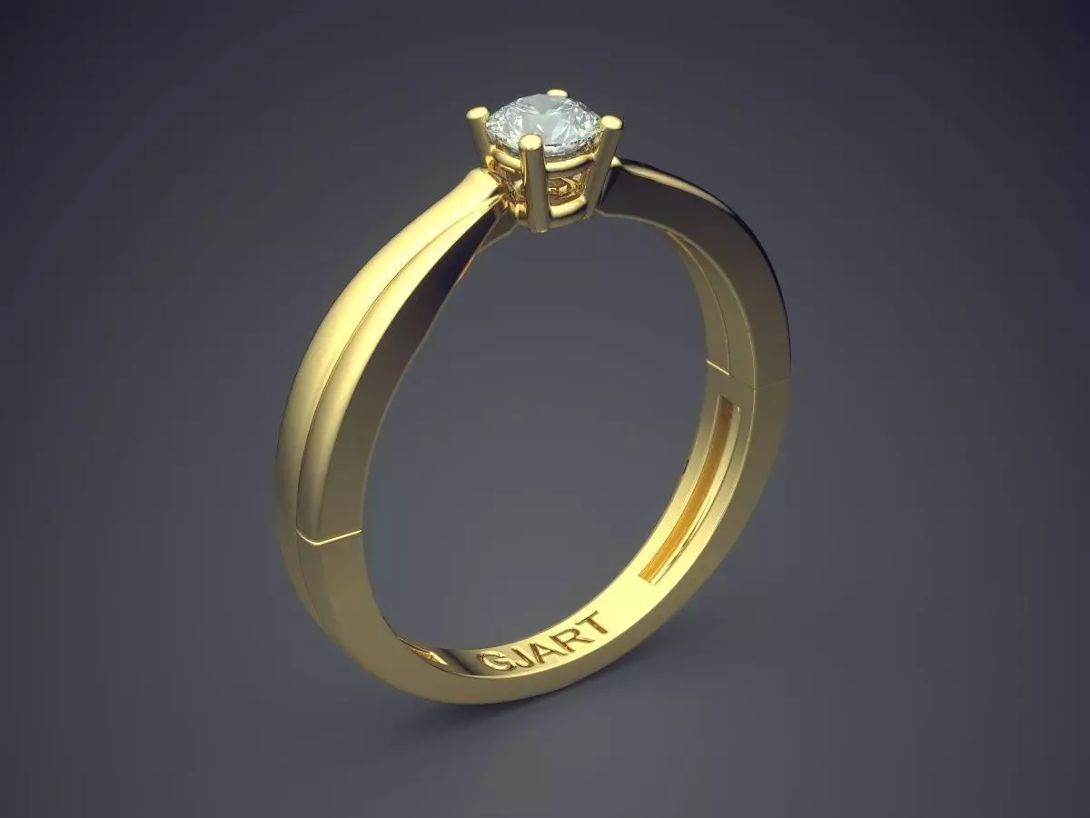 Ring With Diamond Gjart A-114 3D print model_0