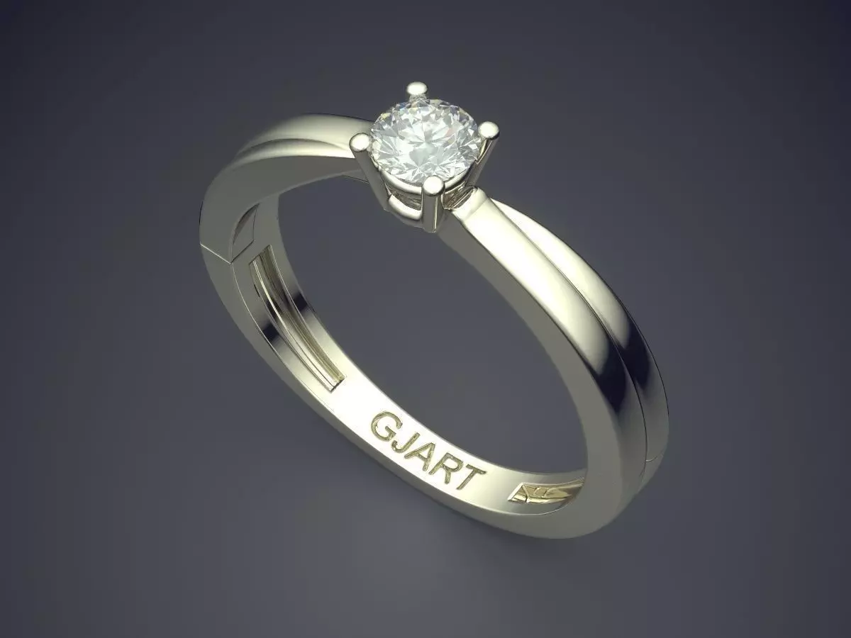 Ring With Diamond Gjart A-114 3D print model_1