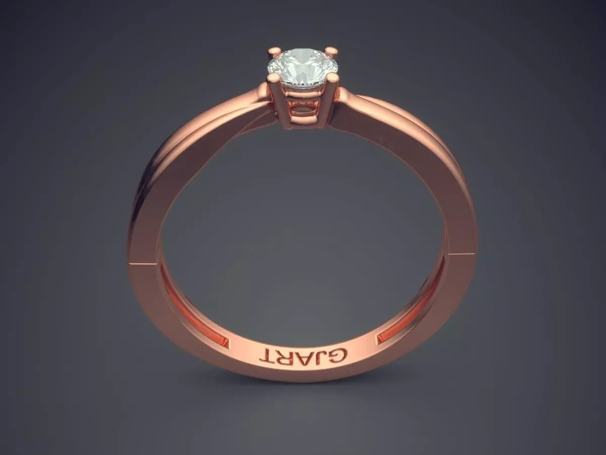 Ring With Diamond Gjart A-114 3D print model_2
