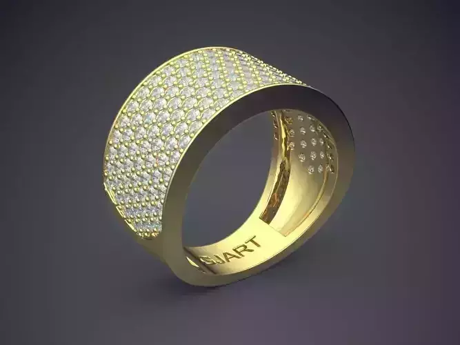 Ring With Small Diamonds A-111 3D print model