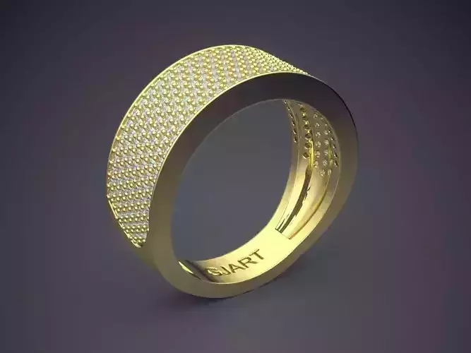 Ring With Small Diamonds A-112 3D print model