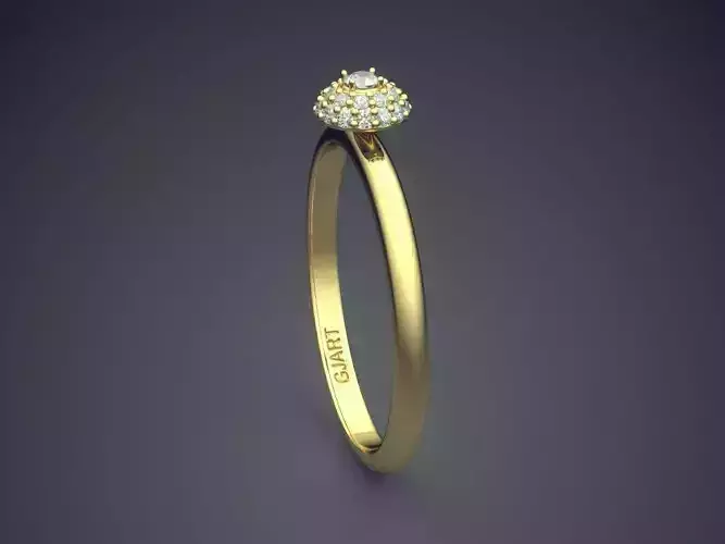 Thin Engagement Ring With Diamonds A-100