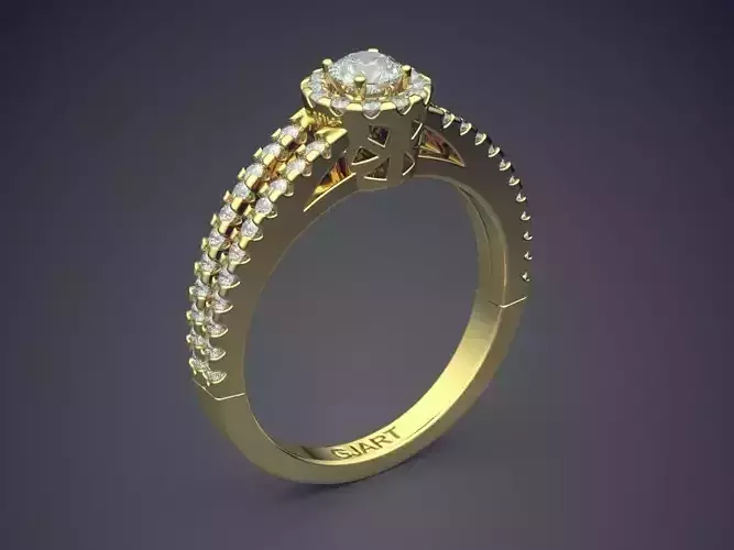 Ring With Diamonds Gjart A-07 3D print model