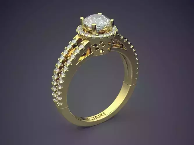 Ring With Diamonds Gjart A-06 3D print model