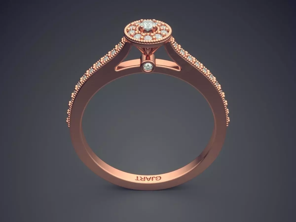 Ring With Diamonds A-05 3D print model_2