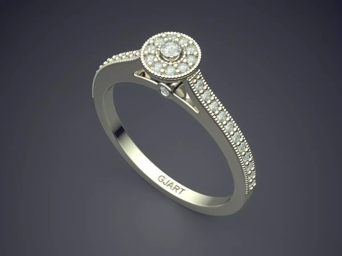 Ring With Diamonds A-05 3D print model_1