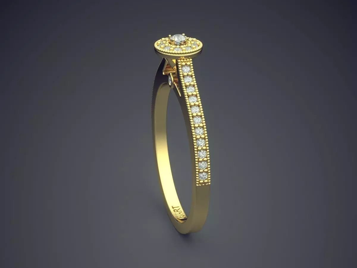 Ring With Diamonds A-05 3D print model_3
