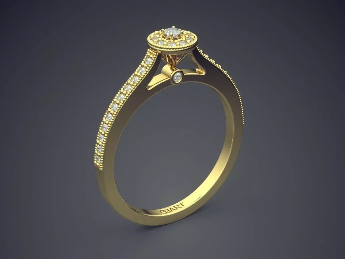Ring With Diamonds A-05 3D print model_0