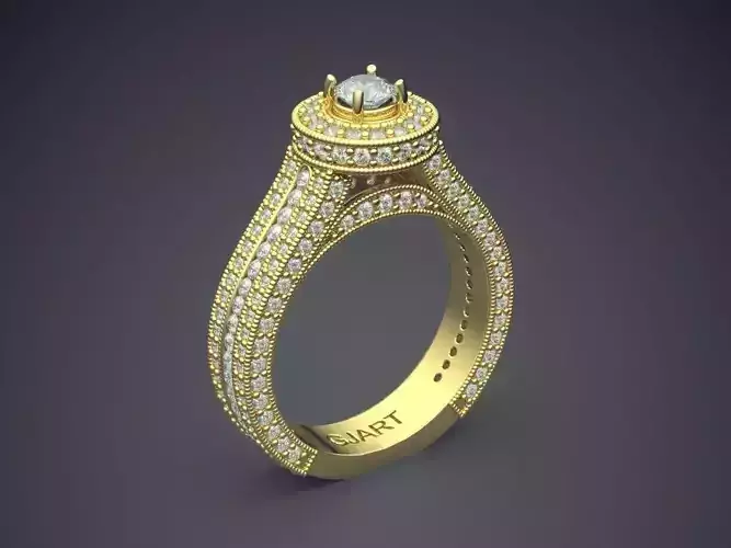 Ring With Diamonds Gjart A-12 3D print model