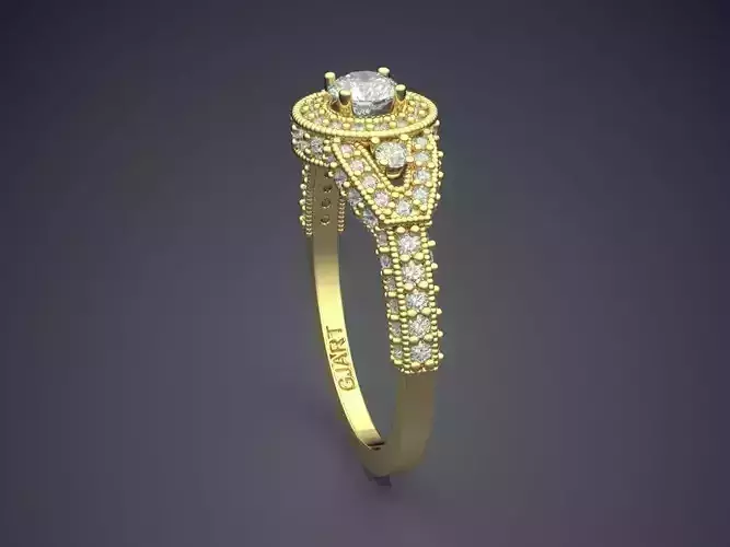 Luxurious Detailed Ring With Diamonds A-10