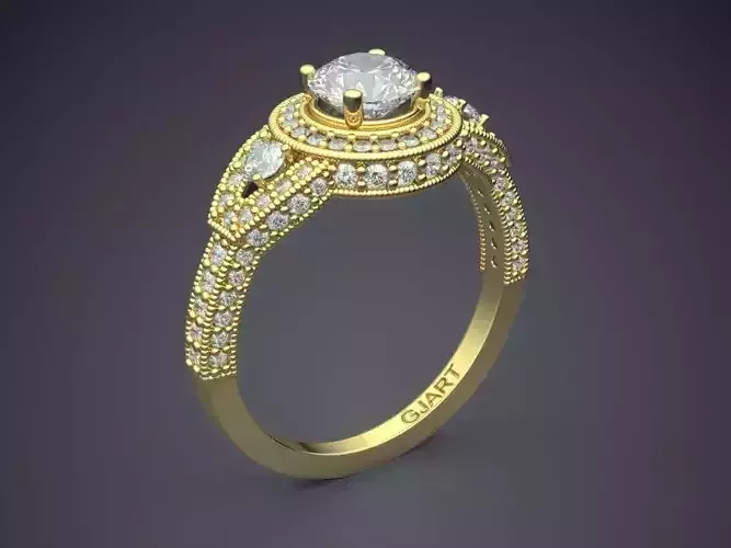 Luxurious Ring With Diamonds A-09 3D print model