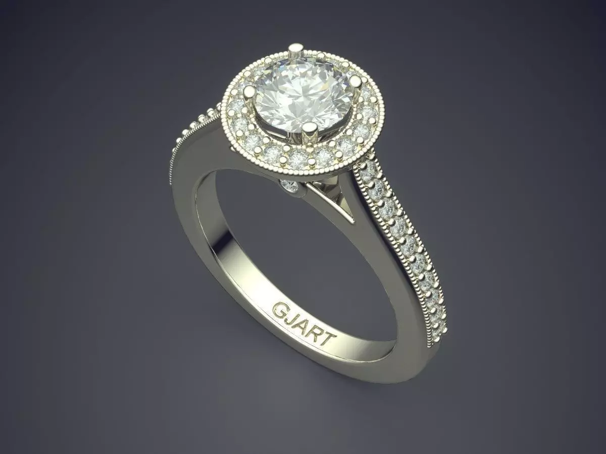 Ring With Diamonds Gjart A-03 3D print model_1