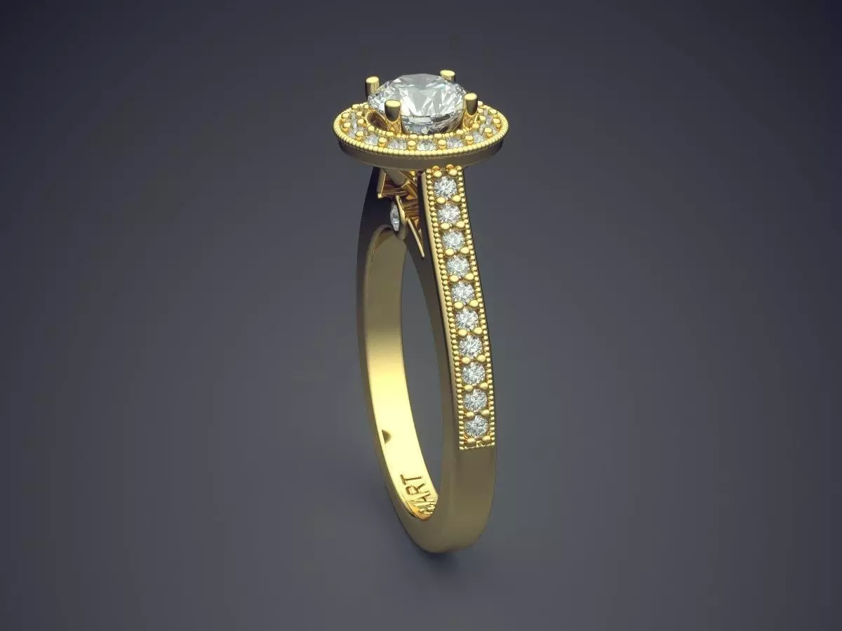 Ring With Diamonds Gjart A-03 3D print model_3