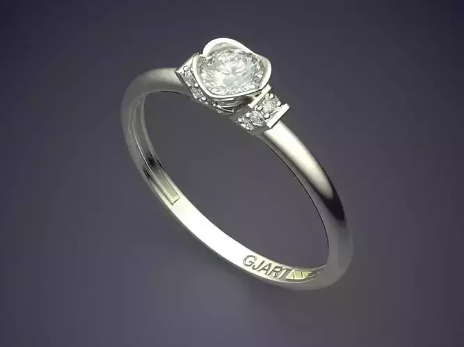 Thin Engagement Ring With Diamonds 106