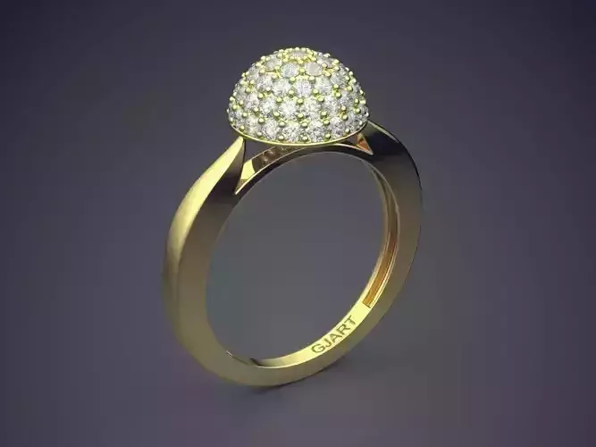 Engagement Ring With Diamonds 107 3D print model