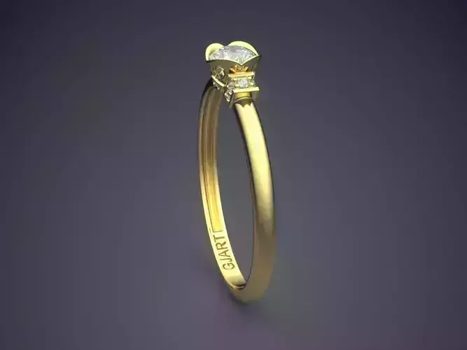 Thin Engagement Ring With Diamond 105