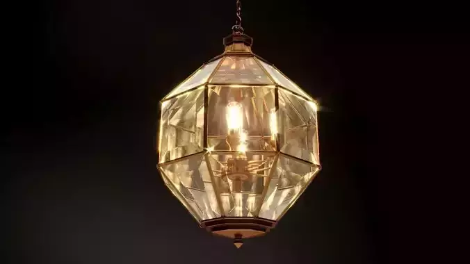 Bronze metallic chandelier  Lantern Oven L