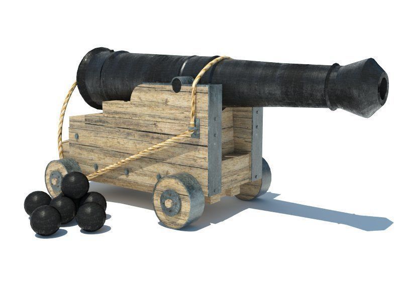 Vessel cannon Low-poly 3D model