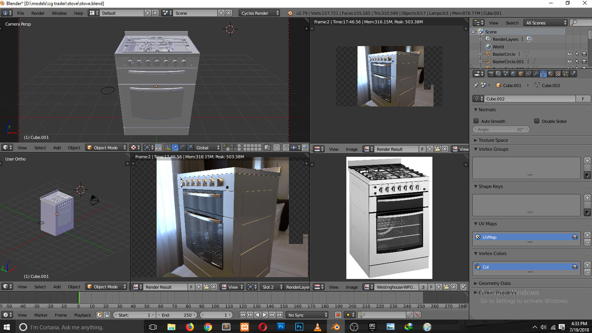 gas stove kitchenware and appliance 3D model_5