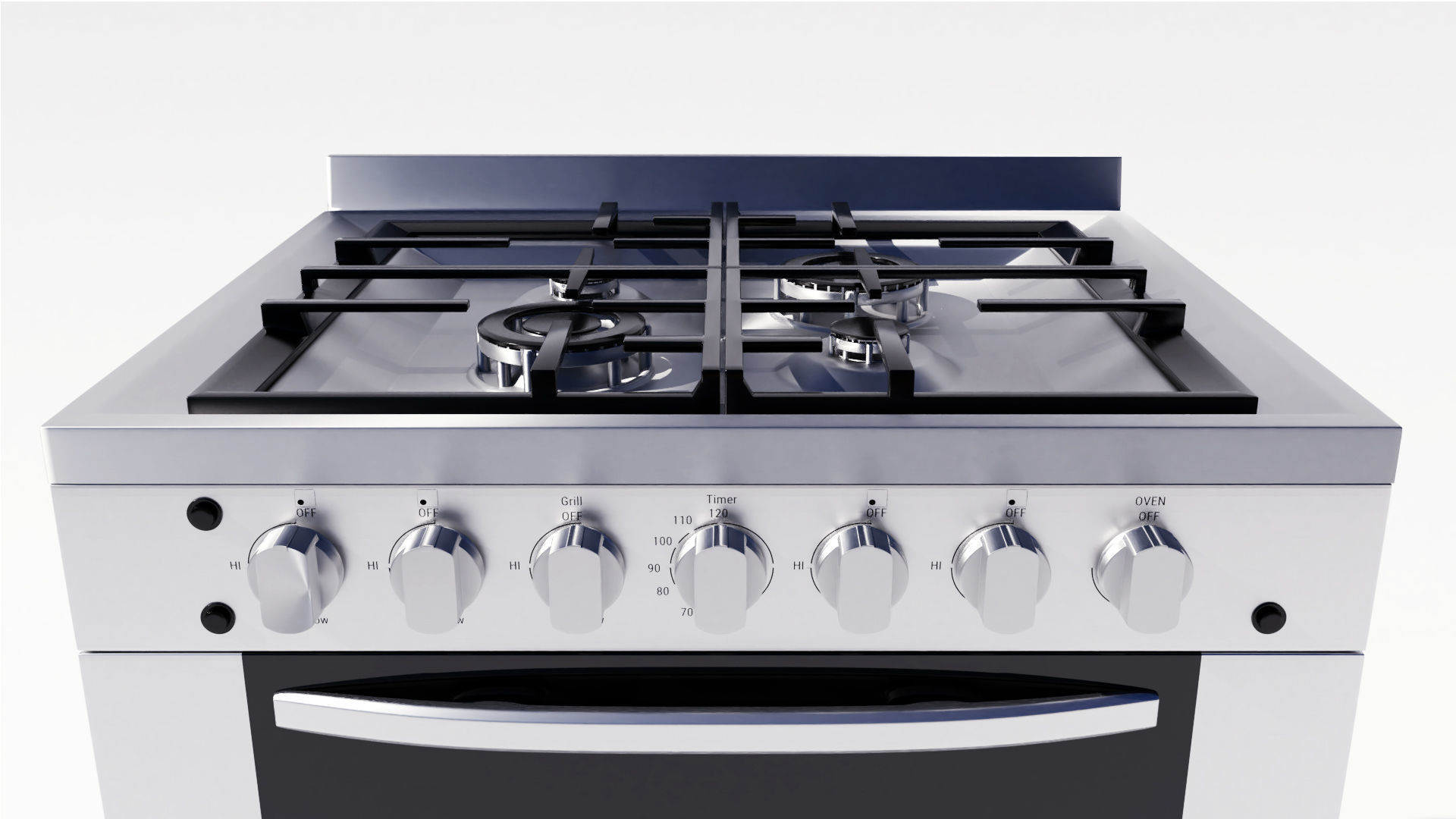 gas stove kitchenware and appliance 3D model_3