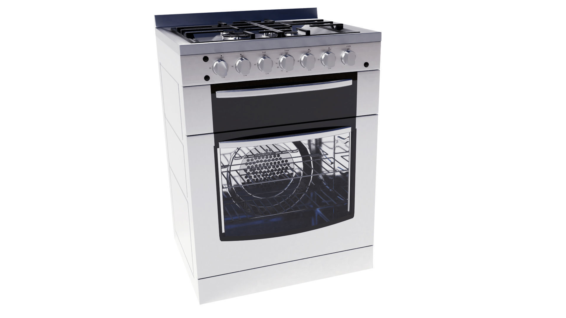 gas stove kitchenware and appliance 3D model_6