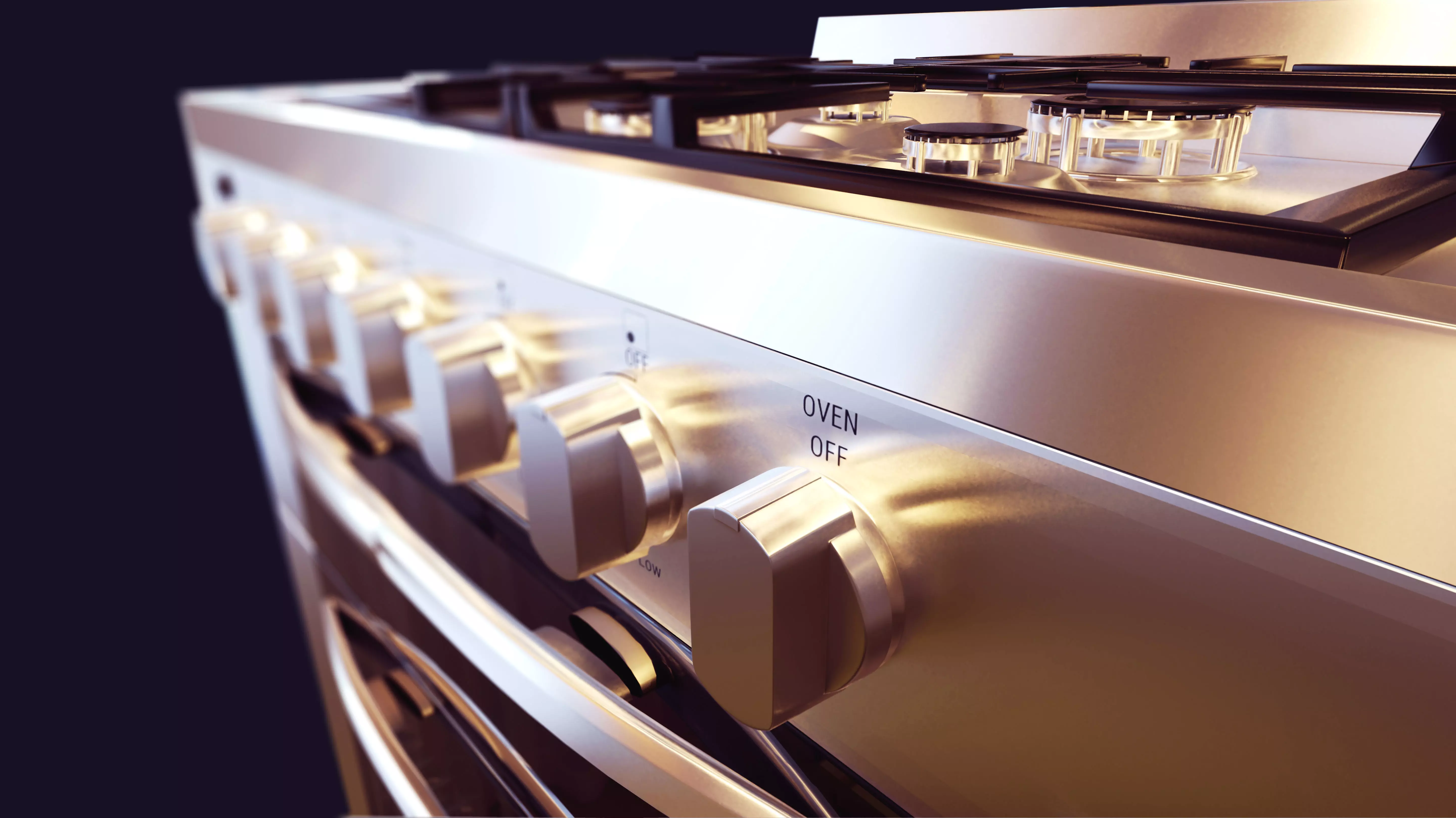 gas stove kitchenware and appliance 3D model_0