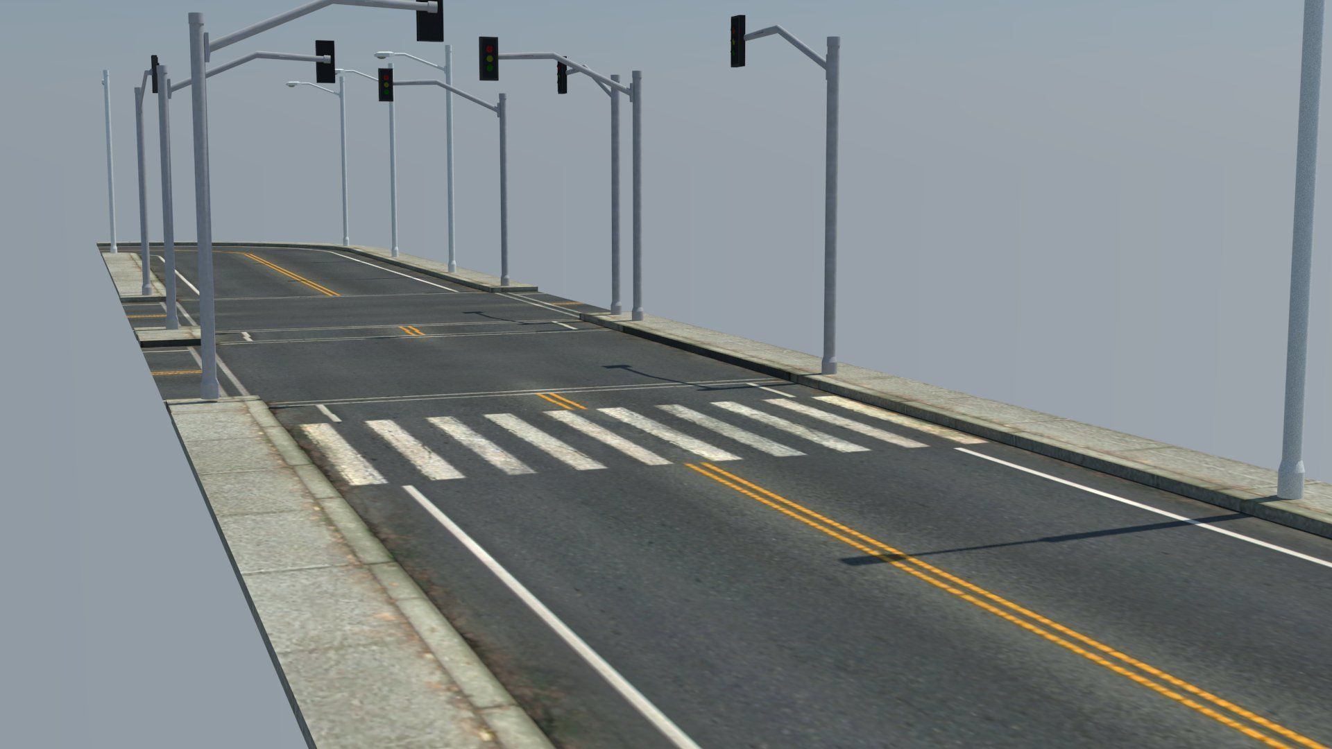 Road Pack Low-poly 3D model_1