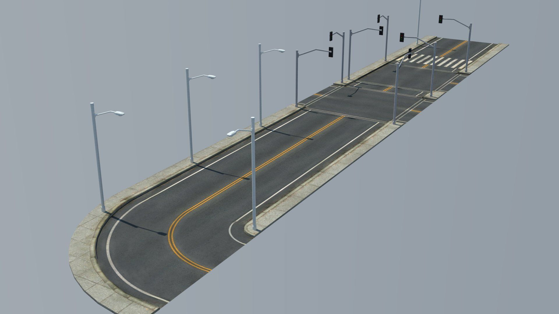 Road Pack Low-poly 3D model_3