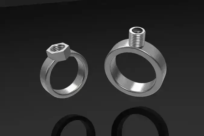 Mechanical Wedding Ring Free 3D model