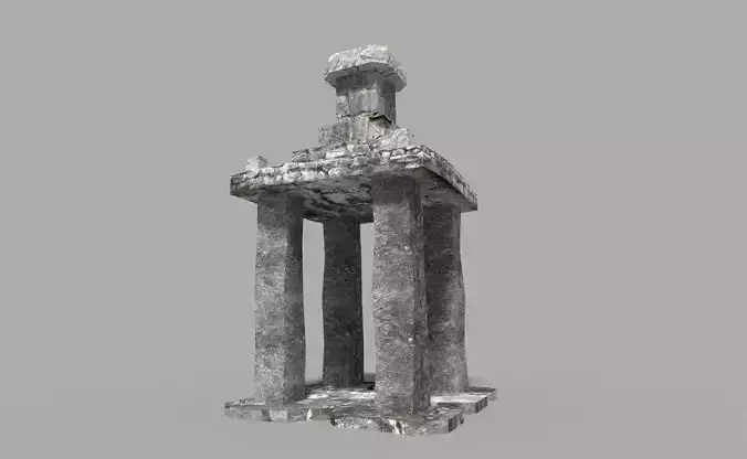 low poly temple pillar 3