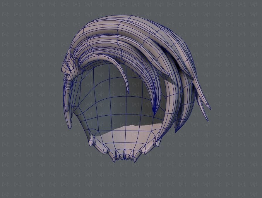 3D Hair style for boy V27 Low-poly 3D model_38