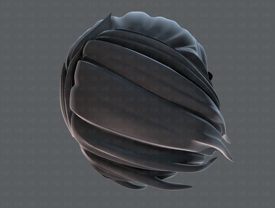 3D Hair style for boy V27 Low-poly 3D model_33