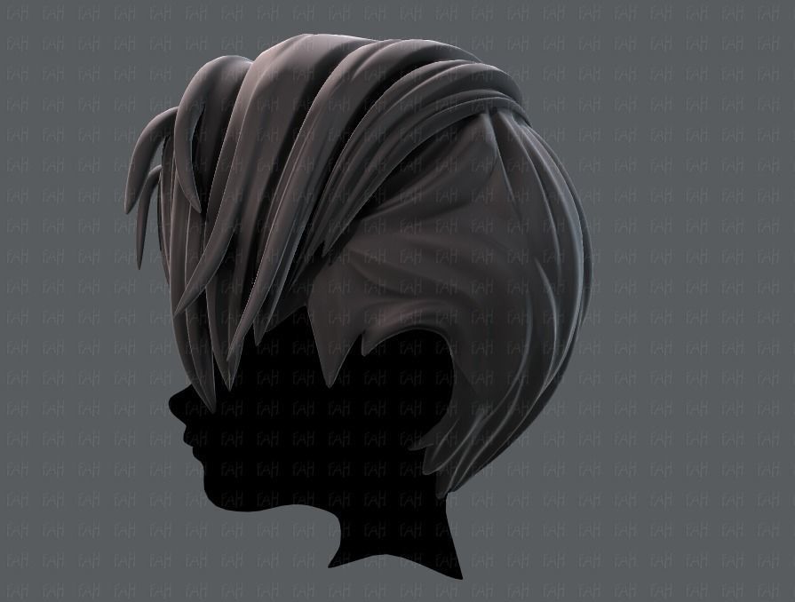 3D Hair style for boy V27 Low-poly 3D model_7