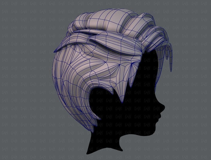 3D Hair style for boy V27 Low-poly 3D model_11