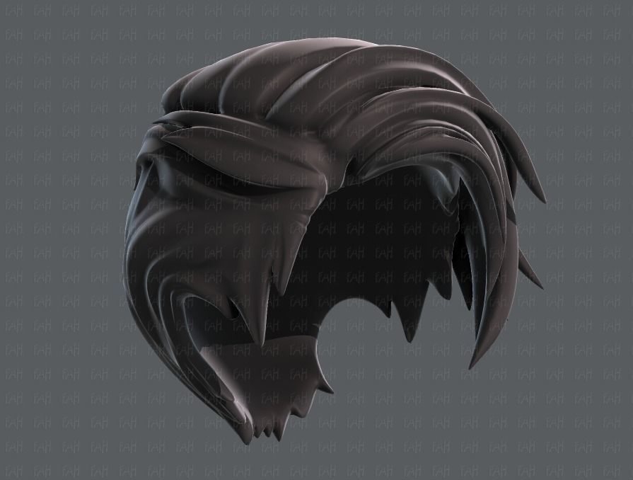 3D Hair style for boy V27 Low-poly 3D model_41